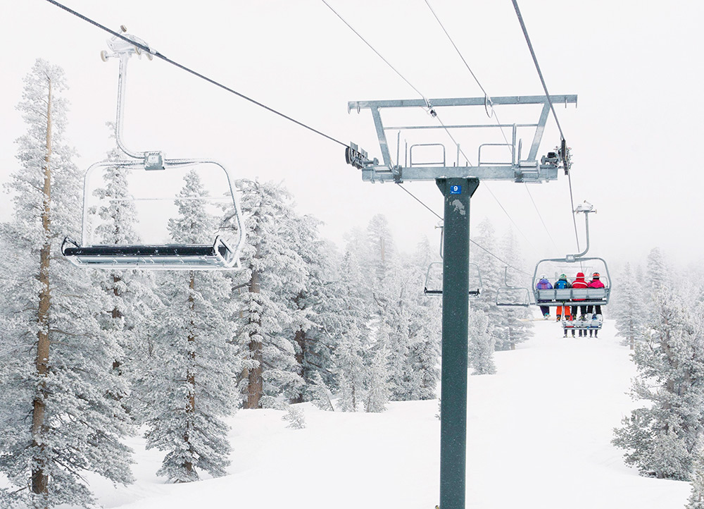 Tahoe Powder Day Chairlift