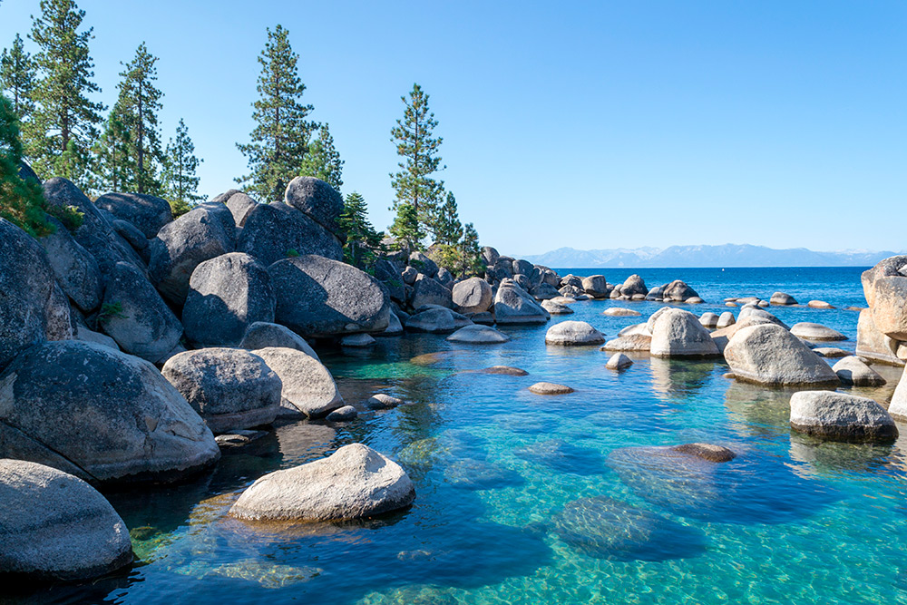 Crystalline water at Sand Harbor in Lake Tahoe